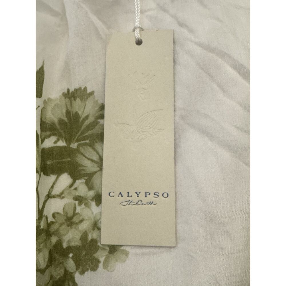 Calypso St Barth White Green Floral Maxi Skirt Sz M, Boho Gypsy Cottagecore NWT - Picture 4 of 10